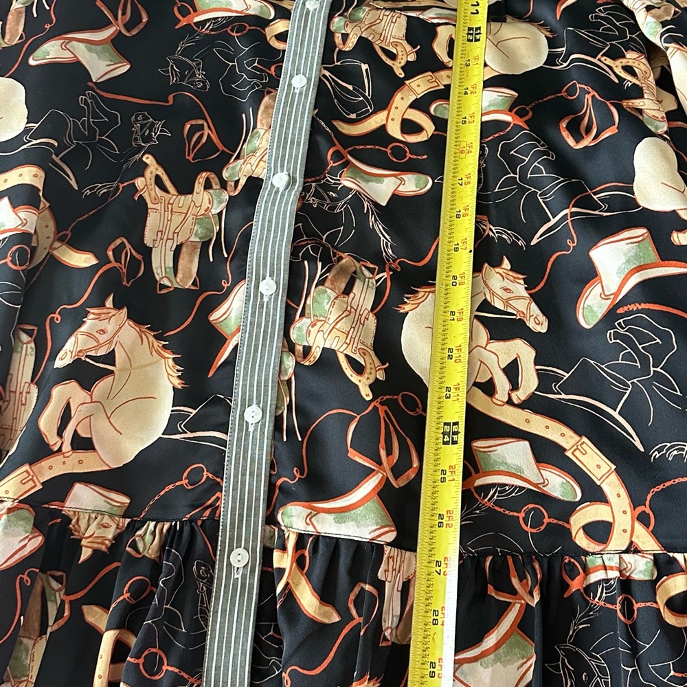 Black and Gold Western Patterned Shirt Dress - NWT - Picture 7 of 8